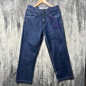 Vintage Lot 29 Warner Bros Embroidered Blue Jeans Men's‎ Size 32x30 Baggy
